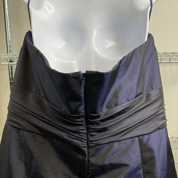 Amsale Women's Navy Blue Strapless Mini Cocktail Dress Size 16 Chic Minimalist - Picture 7 of 10